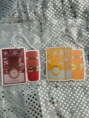YARA Fragrance Bottle Air Freshener Pair - Red & Orange